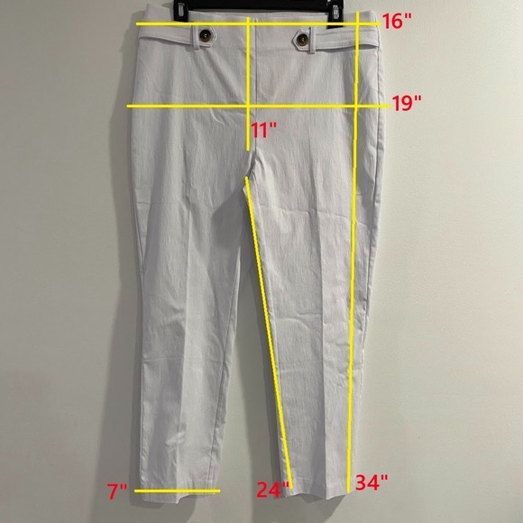 New York woman's white Solid Dress‎ Pants 12p - Picture 6 of 6